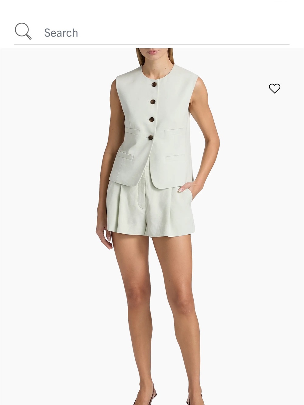 Women's High-Waist Pleated Linen-Blend Shorts — Light Mint